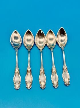 4 Antique Wm Rogers Melrose 1898 Fruit Orange Spoons Silverplate 5 7/8"